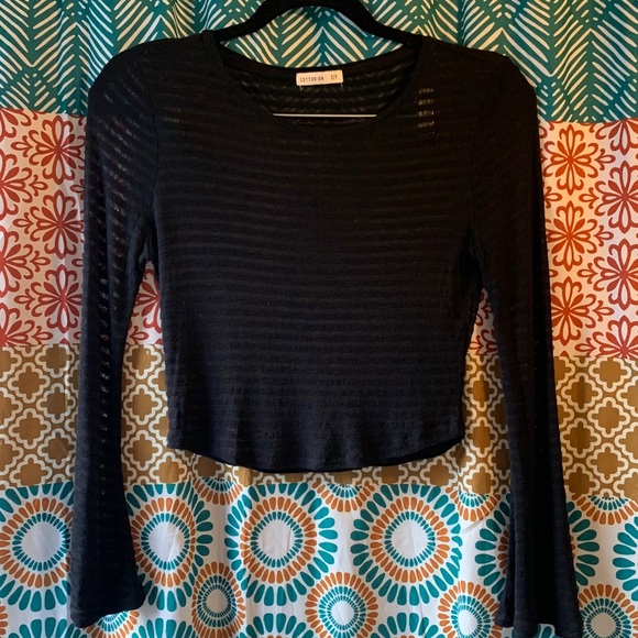 Cotton On Tops - Black Striped Crop Top